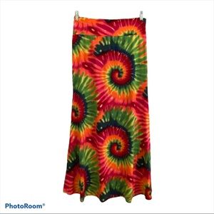 Tie Dye Maxi Skirt Boho Hippie Neon Boho